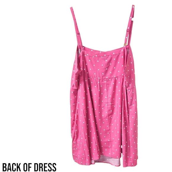 NEW 1X TORRID Plus Size Mini Challs Pink & White Poka Dot Sleeveless Sundress - Picture 8 of 16